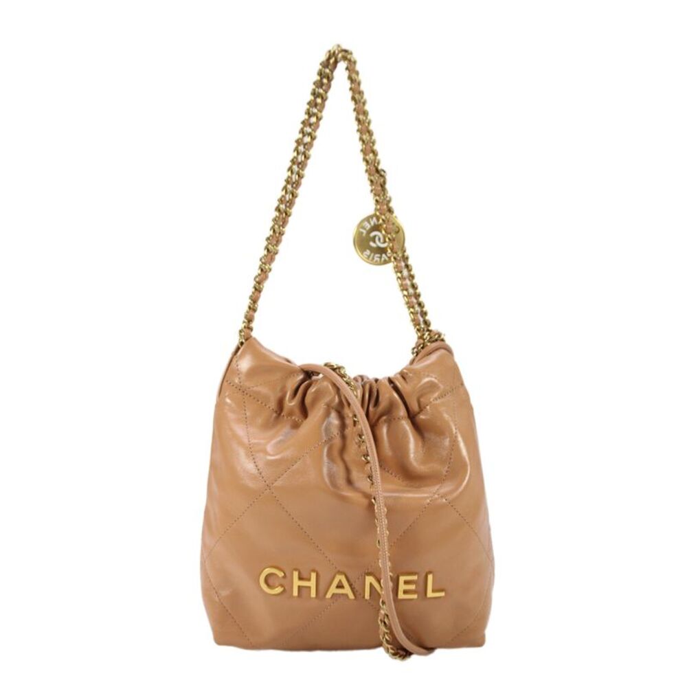 Chanel Women's Calfskin Quilted Mini Shoulder Handbag Beige